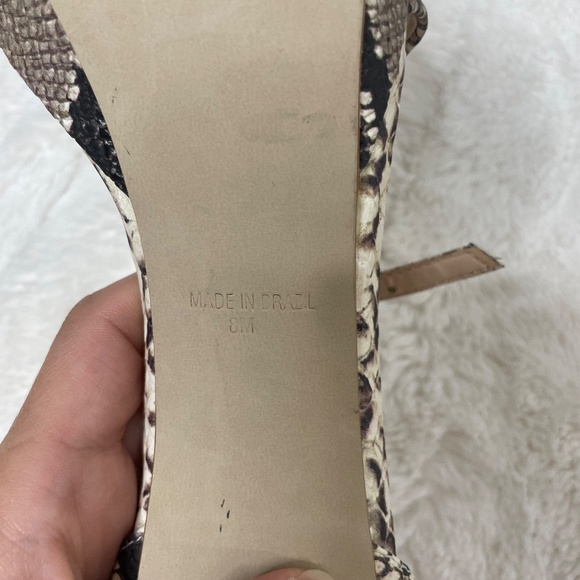 Steve Madden Snake Skin Print Open Toe Heels - Picture 4 of 4